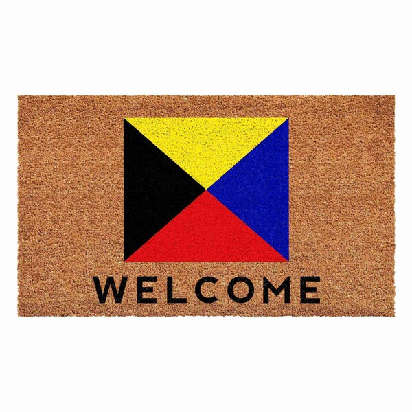 Calloway Mills Personalized Door Mat, Blue, Red, White, Black, Natural, 17 in W x 29 in L 108121729Z - main